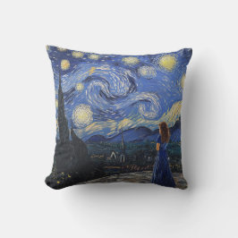 Starry Night Reverie: Ein Dreamer-Blick-Kissen Kissen