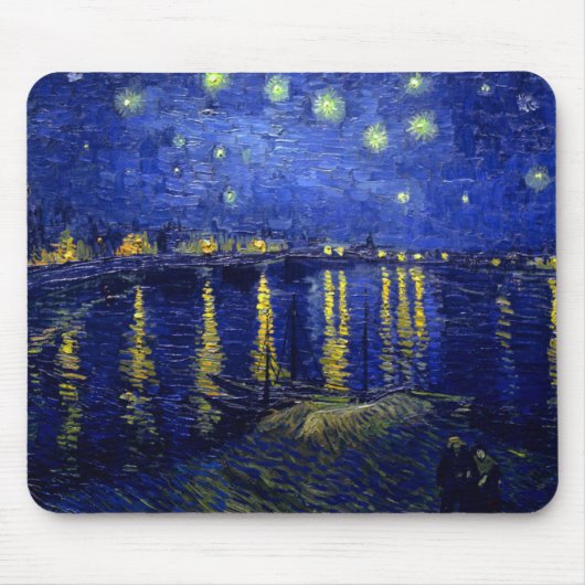 Starry Night Rhone von Van Gogh Mousepad (Vorne)