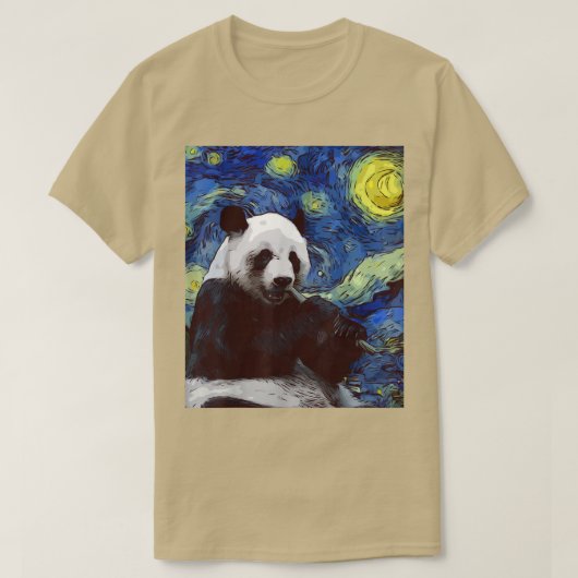 Starry Night Riant Panda Niedlich Panda Liebhaber T-Shirt (Design vorne)