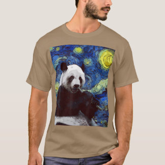 Starry Night Riant Panda Niedlich Panda Liebhaber T-Shirt