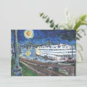 Starry Night River Boat Einladung anpassen (Stehend Vorderseite)