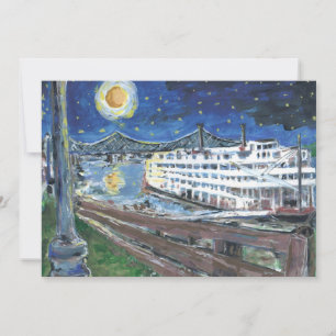 Starry Night River Boat Einladung anpassen