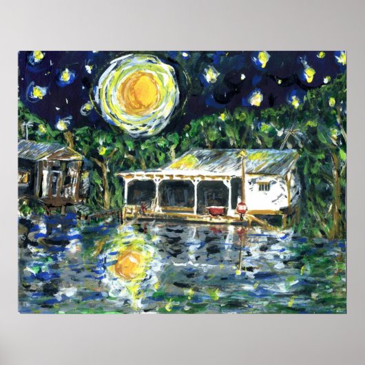 Starry Night River Camp Poster (Vorne)