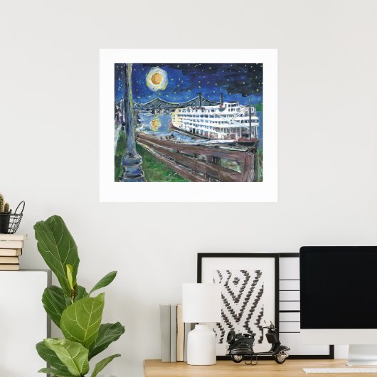 Starry Night Riverboat Poster (Heimbüro)