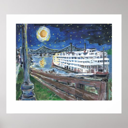 Starry Night Riverboat Poster (Vorne)