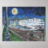 Starry Night Riverboat Poster (Vorne)