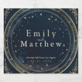 Starry Night Romance Wedding Alkoholflaschenetikett (Einzelnes Label)