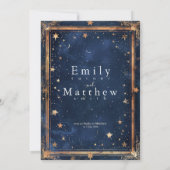 Starry Night Romance Wedding Einladung (Rückseite)