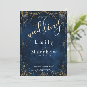 Starry Night Romance Wedding Einladung