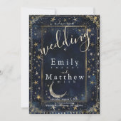 Starry Night Romance Wedding Einladung (Vorderseite)