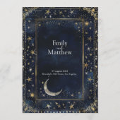 Starry Night Romance Wedding Menükarte (Rückseite)