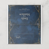 Starry Night Romance Wedding Platzkarte (Außenseite Aufgefaltet)