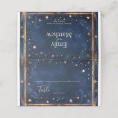 Starry Night Romance Wedding Platzkarte (Außenseite Aufgefaltet)