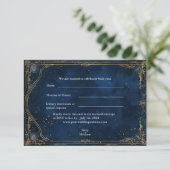 Starry Night Romance Wedding RSVP Card Dankeskarte (Stehend Vorderseite)
