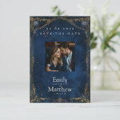 Starry Night Romance Wedding Save The Date (Stehend Vorderseite)