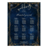 Starry Night Romance Wedding Seating Chart (Vorderseite)