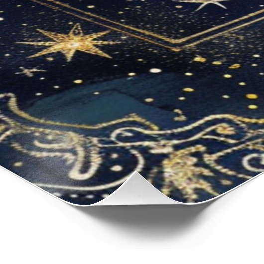 Starry Night Romance Wedding Seating Chart (Ecke)