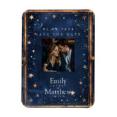Starry Night Romance Wedding speichern das Datum Magnet (Vertikal)