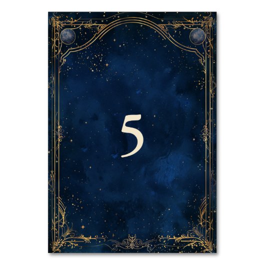 Starry Night Romance Wedding Tischnummer (Rückseite)