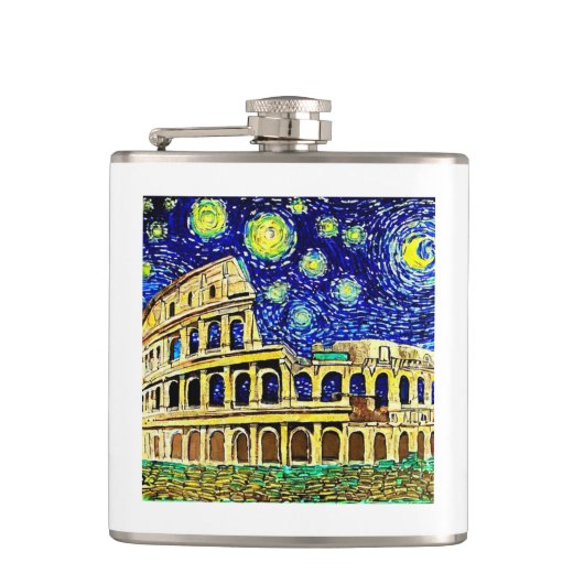 Starry Night Rome Italien Flachmann (Vorderseite)