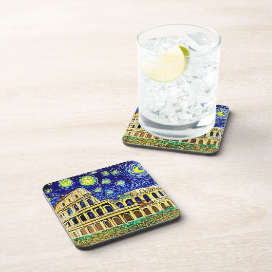 Starry Night Rome Italien Getränkeuntersetzer (Rechte Seite)