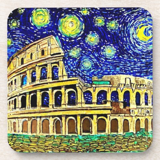 Starry Night Rome Italien Getränkeuntersetzer (Vorderseite)