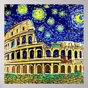 Starry Night Rome Italien Poster