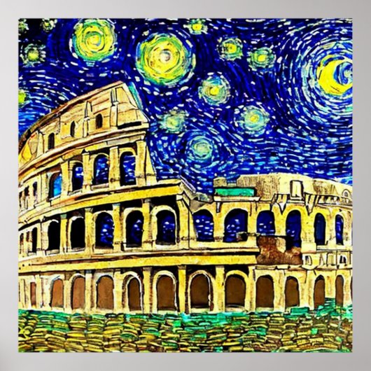 Starry Night Rome Italien Poster (Vorne)