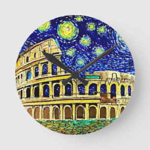 Starry Night Rome Italien Runde Wanduhr