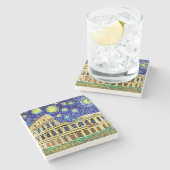 Starry Night Rome Italien Steinuntersetzer (Seitenansicht)