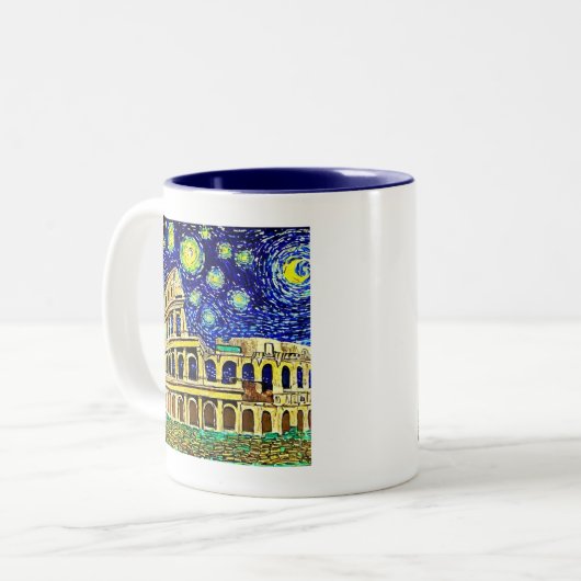 Starry Night Rome Italien Zweifarbige Tasse (Vorderseite Links)