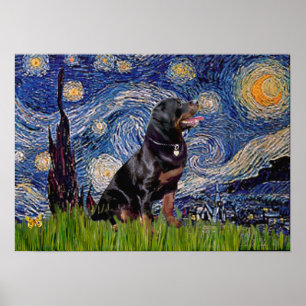 Starry Night - Rottweiler (#6) Poster