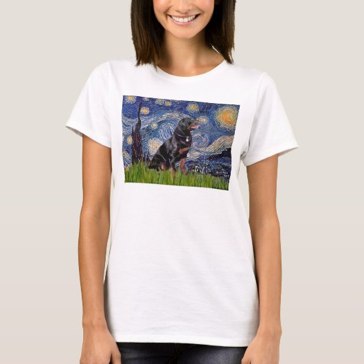 Starry Night - Rottweiler (#6) T-Shirt (Vorderseite)