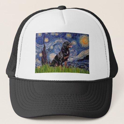 Starry Night - Rottweiler (#6) Truckerkappe (Vorderseite)