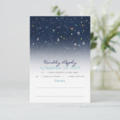 Starry Night RSVP Karte (Stehend Vorderseite)