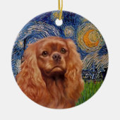 Starry Night - Ruby Cavalier King Charles Keramikornament (Vorne)