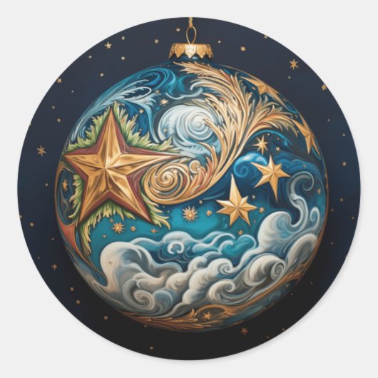 Starry Night Runder Aufkleber (Vorderseite)