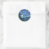 Starry Night Runder Aufkleber (Tasche)
