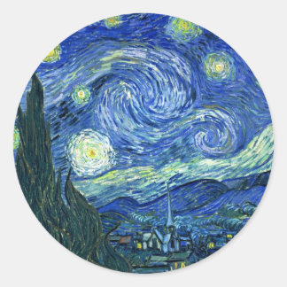 Starry Night Runder Aufkleber