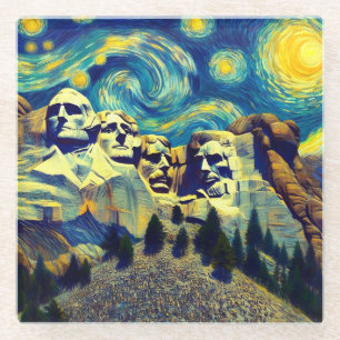 Starry Night Rushmore South Dakota Glasuntersetzer