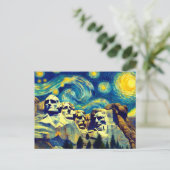 Starry Night Rushmore South Dakota Postkarte (Stehend Vorderseite)
