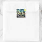 Starry Night Rushmore South Dakota Quadratischer Aufkleber (Tasche)