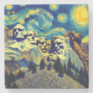 Starry Night Rushmore South Dakota Steinuntersetzer