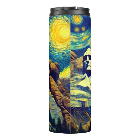 Starry Night Rushmore South Dakota Thermosbecher (Rückseite)