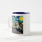Starry Night Rushmore South Dakota Zweifarbige Tasse (Vorderseite Links)