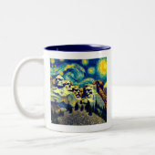 Starry Night Rushmore South Dakota Zweifarbige Tasse (Links)