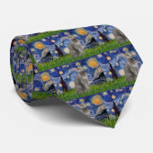 Starry Night - Russische Blaue Katze Krawatte (Gerollt)