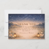 Starry Night Rustic Meadow Wedding Dankeskarte (Vorderseite)