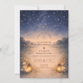 Starry Night Rustic Meadow Wedding Einladung (Vorderseite)