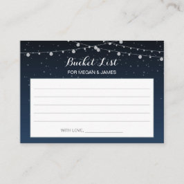Starry Night Rustic Wedding Bucket List Ideen Kart Begleitkarte